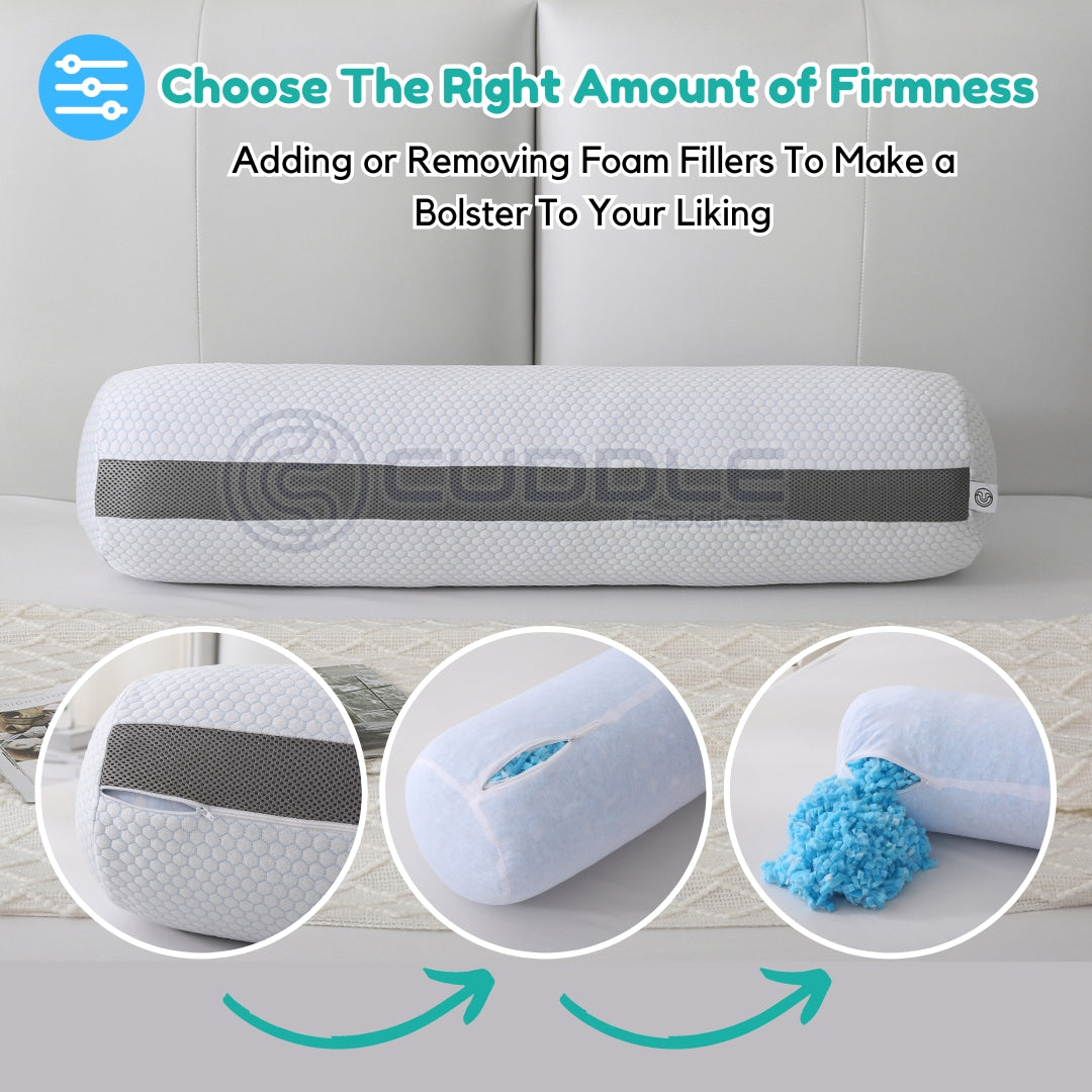 Cooling Shredded Memory Foam Bolster / Adjustable Firmness