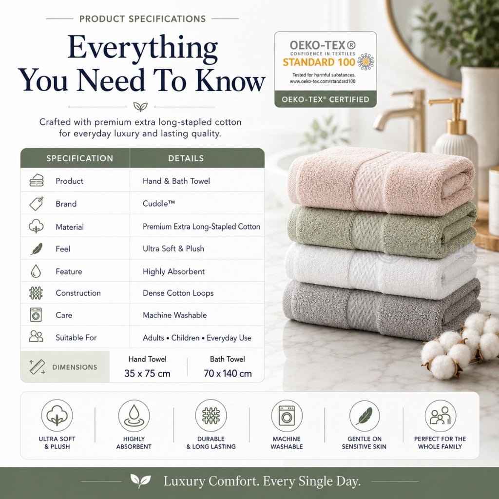 Extra Long-Stapled Cotton Bath Towel / Hand Towel