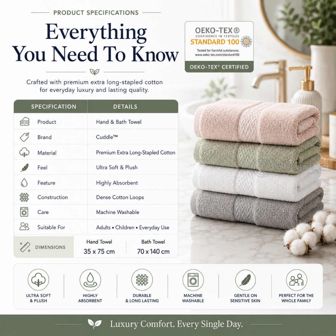Extra Long-Stapled Cotton Bath Towel / Hand Towel