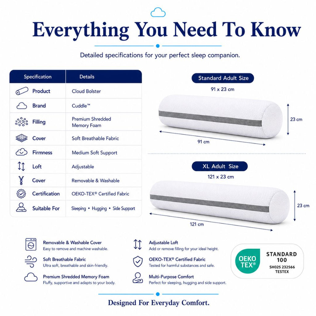 Cooling Shredded Memory Foam Bolster / Adjustable Firmness
