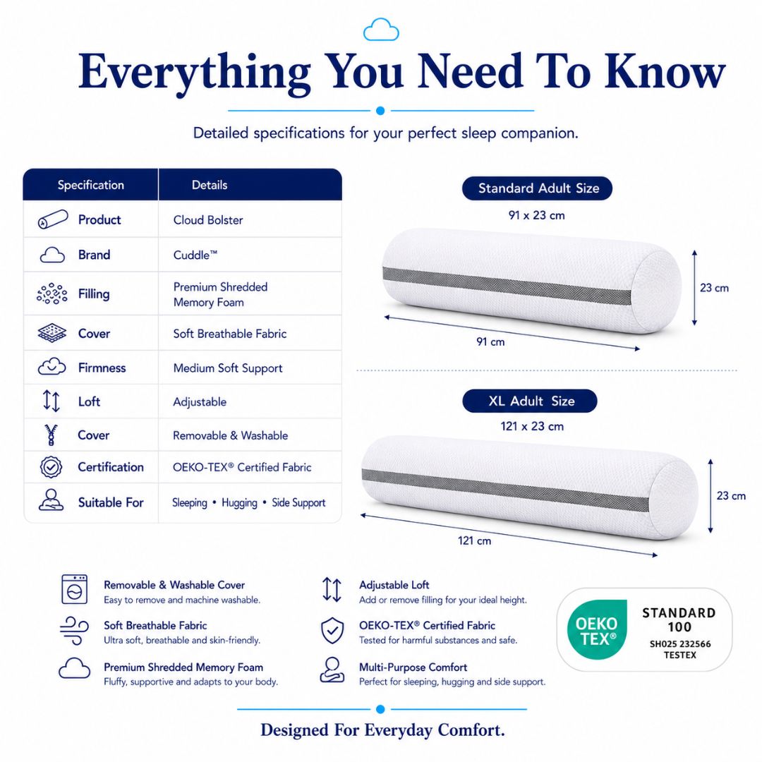 Cooling Shredded Memory Foam Bolster / Adjustable Firmness