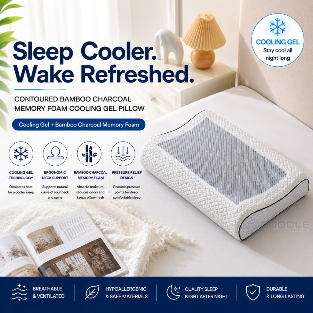 Bamboo Charcoal Cooling Gel Memory Foam Pillow