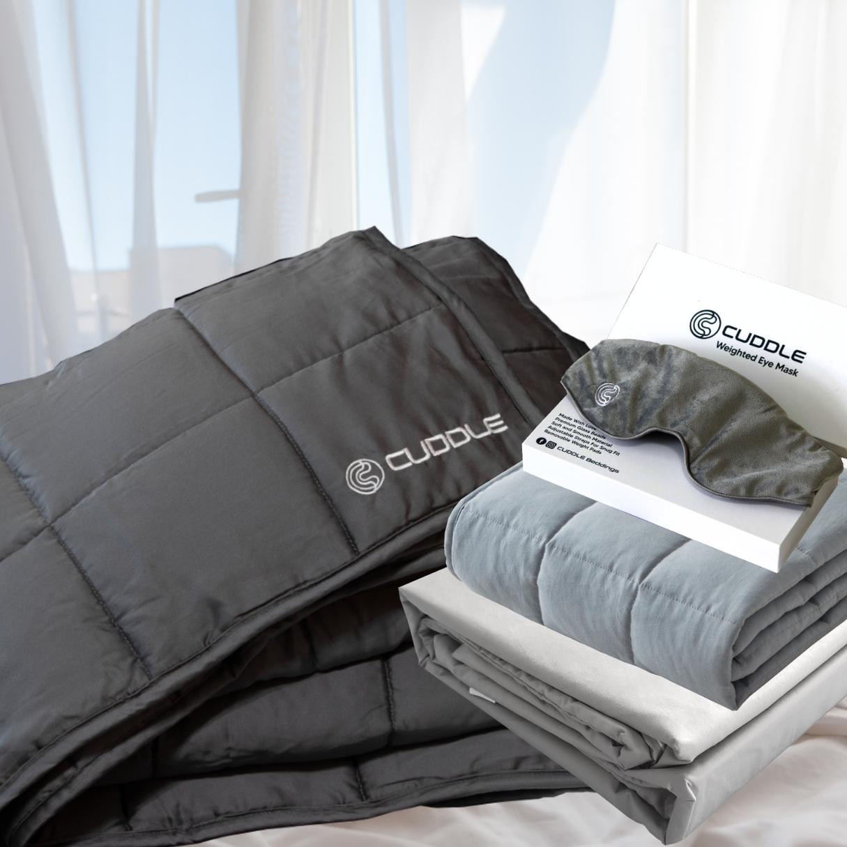 Deluxe Set - Cool 2.0 Bamboo Fiber Weighted Blanket & Duvet Cover Set ...