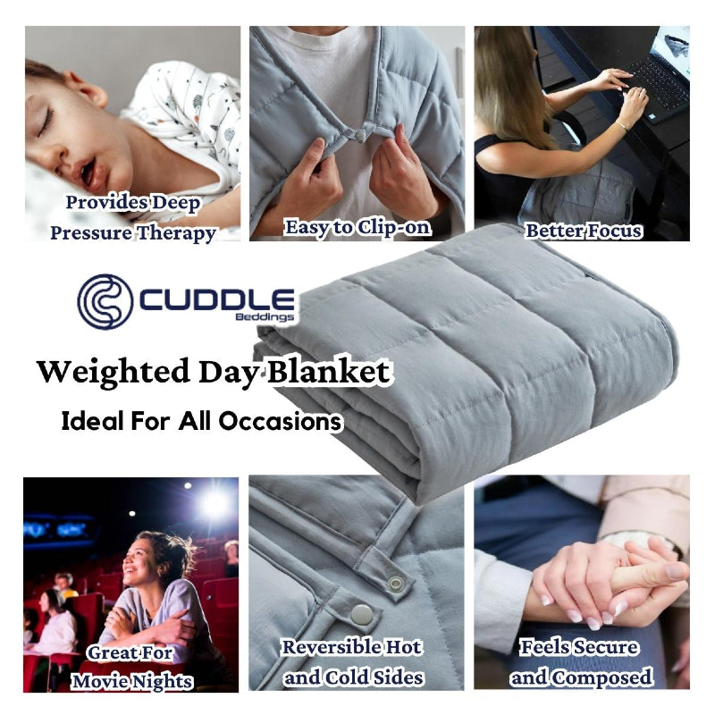 Deluxe Set - Cool 2.0 Bamboo Fiber Weighted Blanket & Duvet Cover Set & Weighted Lap Pad & Weighted Eye Mask