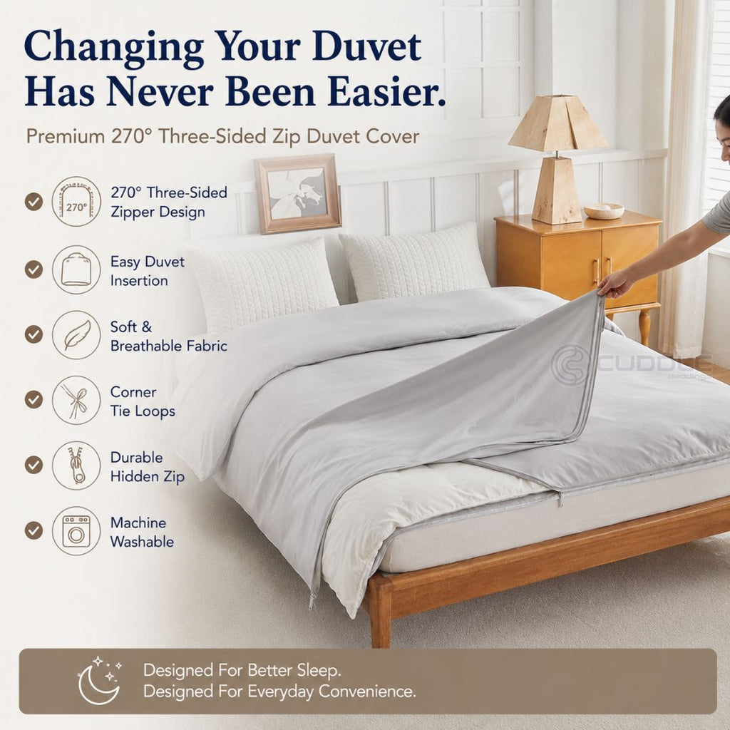Bamboo 270° 3-Sided Zipper Duvet Cover