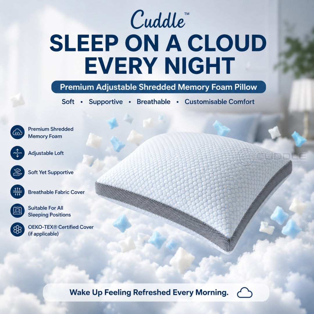 Cooling Shredded Memory Foam Pillow / Height Adjustable Pillow