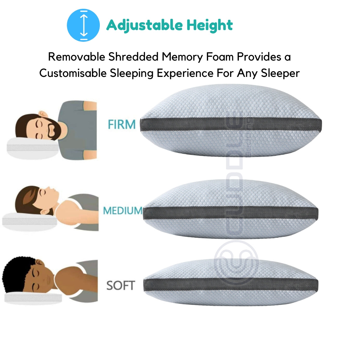 Cooling Shredded Memory Foam Pillow / Height Adjustable Pillow