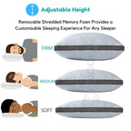 Cooling Shredded Memory Foam Pillow / Height Adjustable Pillow