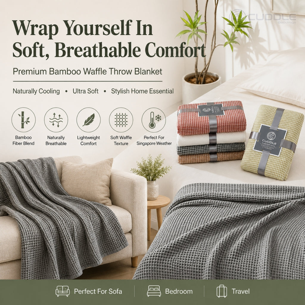 Bamboo Waffle Cooling Throw Blanket