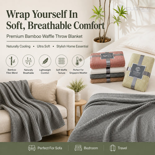 Bamboo Waffle Cooling Throw Blanket