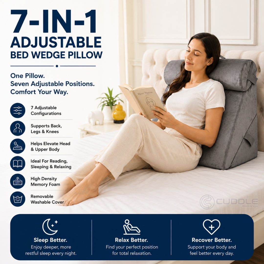 7-in-1 Adjustable Bed Wedge Pillow