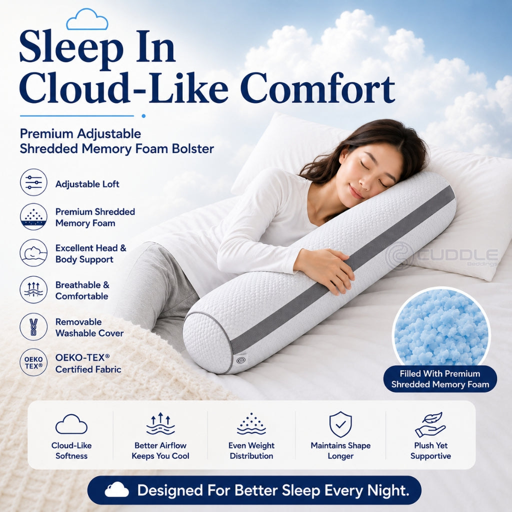 Cooling Shredded Memory Foam Bolster / Adjustable Firmness