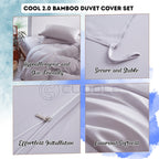 Deluxe Set - Cool 2.0 Bamboo Fiber Weighted Blanket & Duvet Cover Set & Weighted Lap Pad & Weighted Eye Mask