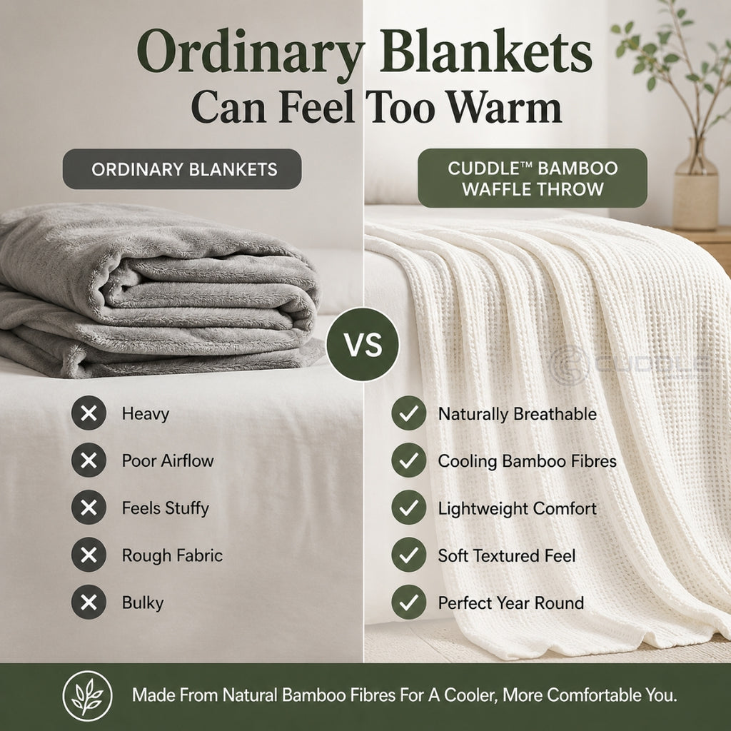 Bamboo Waffle Cooling Throw Blanket