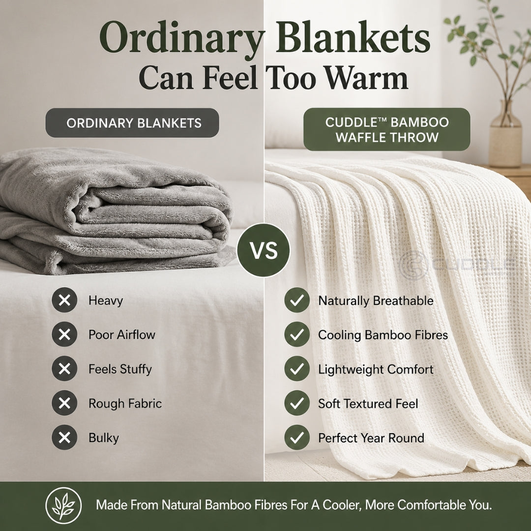 Bamboo Waffle Cooling Throw Blanket