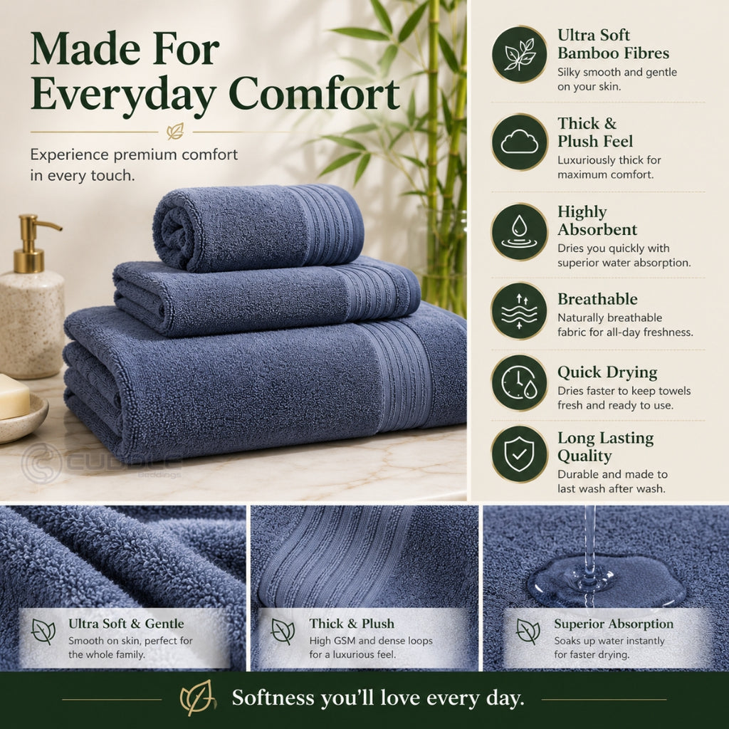 Premium Bamboo Hand & Bath Towel