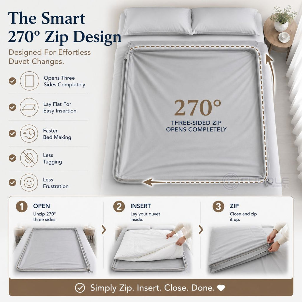 Bamboo 270° 3-Sided Zipper Duvet Cover