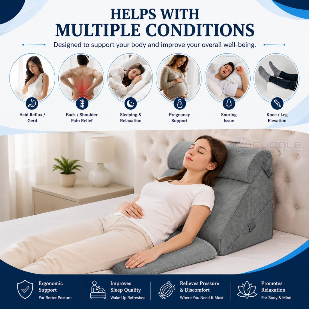 7-in-1 Adjustable Bed Wedge Pillow