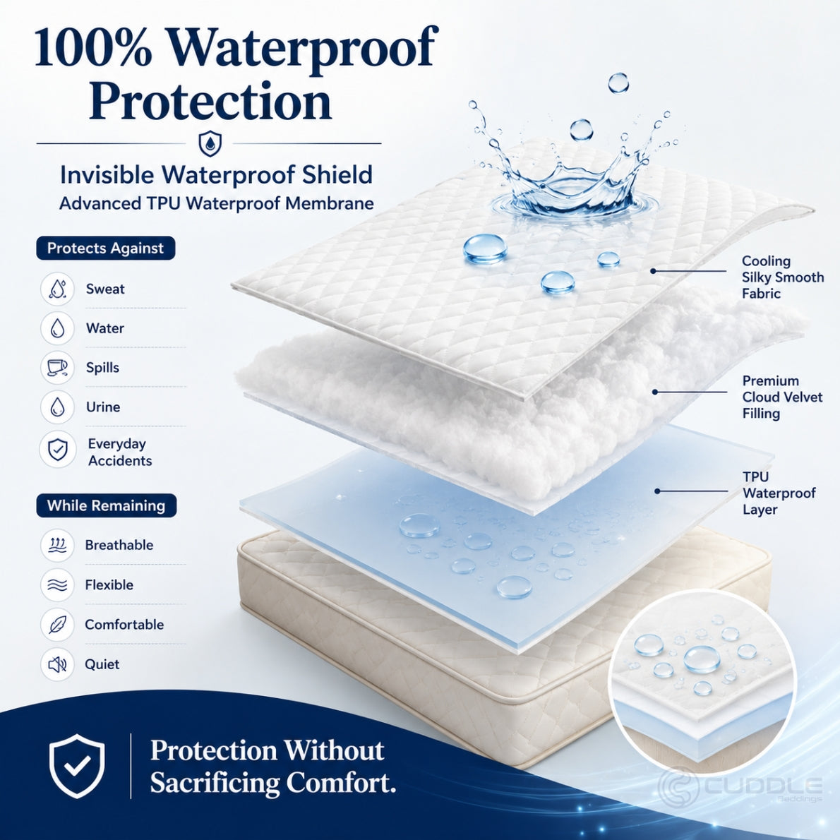 Cooling Waterproof Mattress Protector