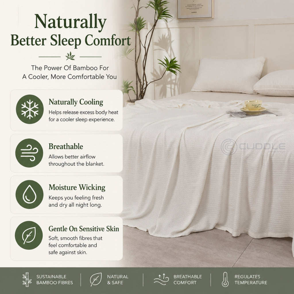 Bamboo Waffle Cooling Throw Blanket