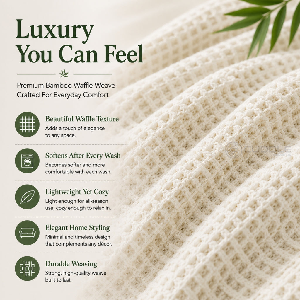Bamboo Waffle Cooling Throw Blanket