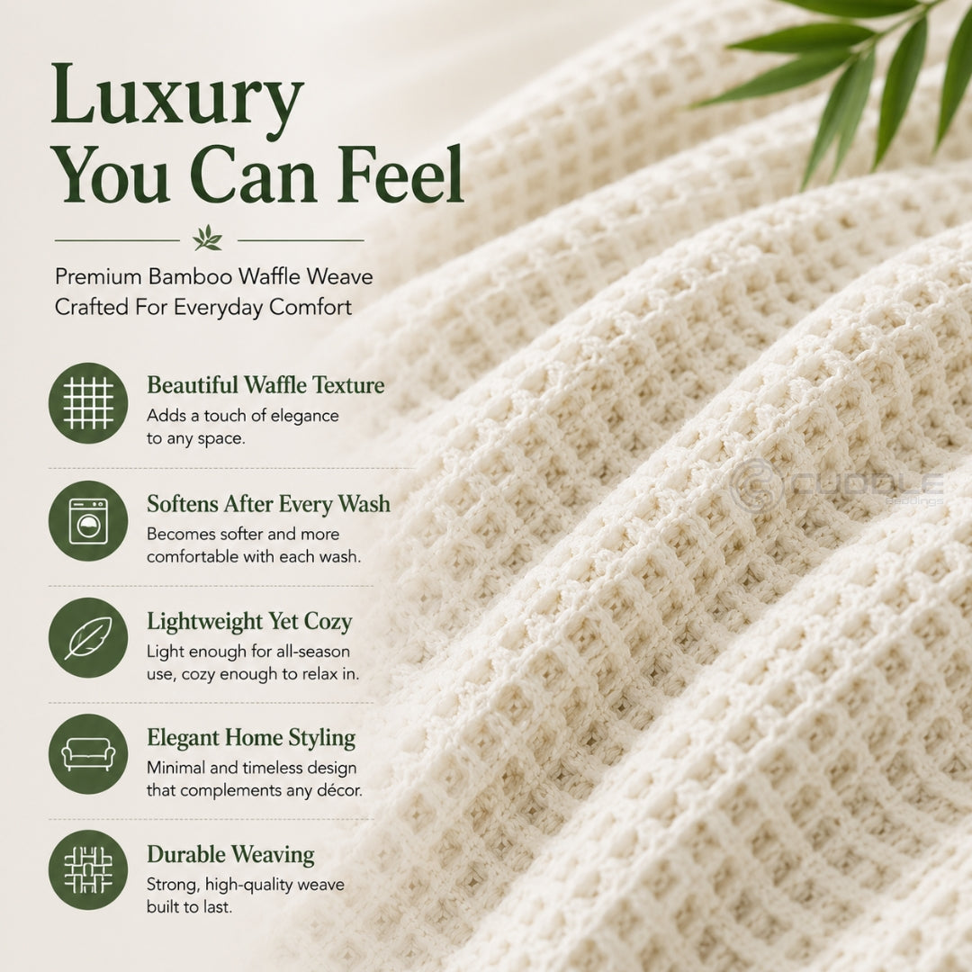 Bamboo Waffle Cooling Throw Blanket