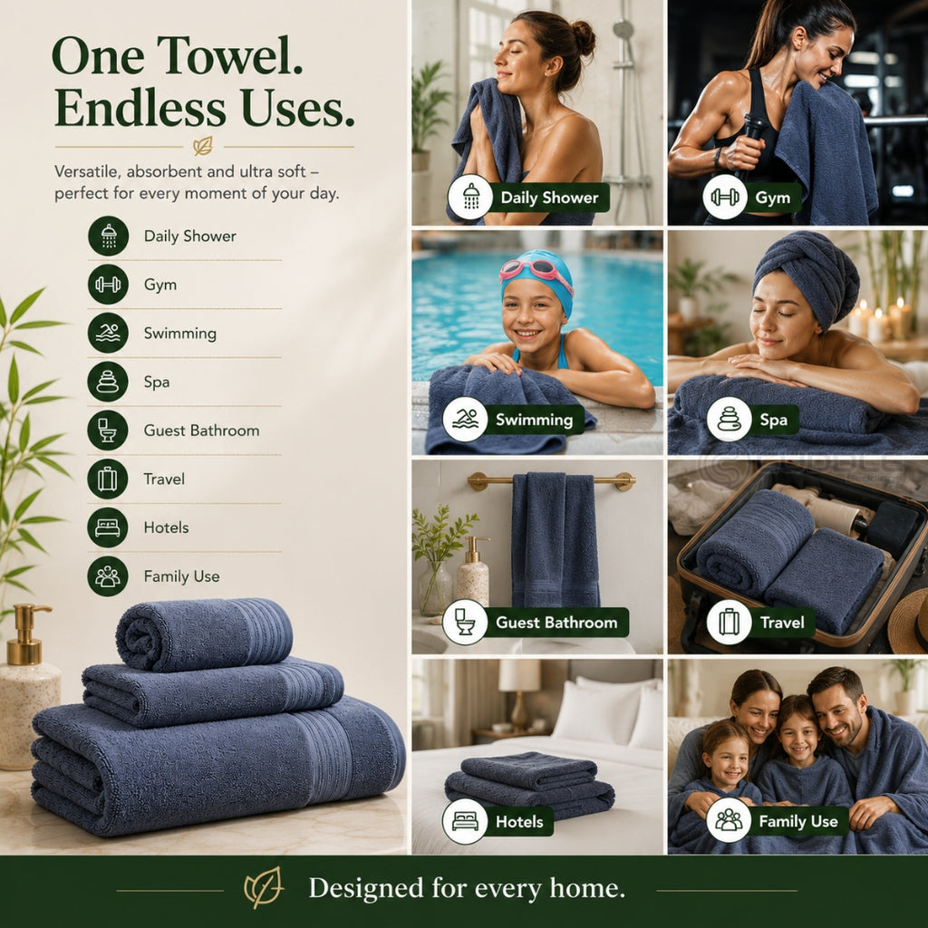 Premium Bamboo Hand & Bath Towel
