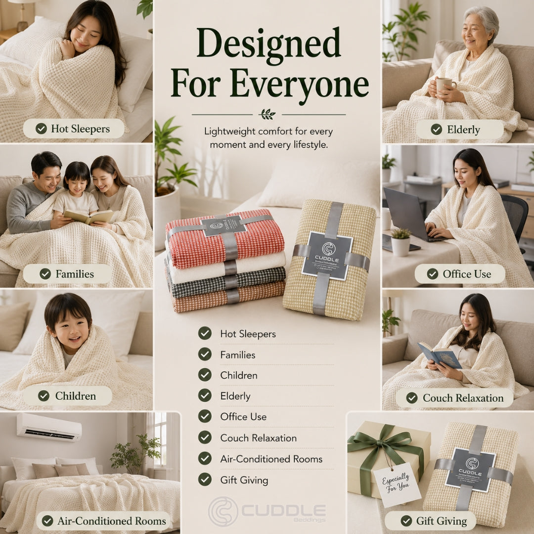 Bamboo Waffle Cooling Throw Blanket
