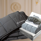 Deluxe Set - Cool 2.0 Bamboo Fiber Weighted Blanket & Duvet Cover Set & Weighted Lap Pad & Weighted Eye Mask